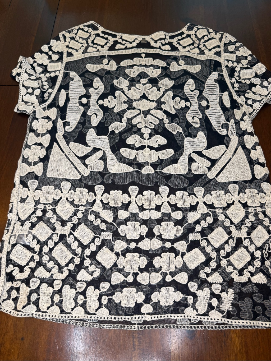 Miami White Embroidered Sheer Overlay Tunic — image 2 of 4
